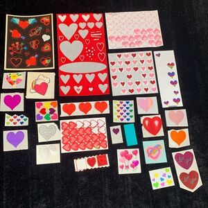 Lot of Vintage Heart Stickers